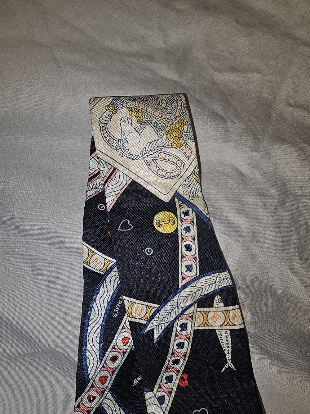 Hermes Black Playing Card Twilly Scarf - Picture 4 of 8